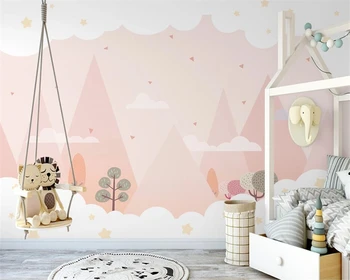beibehang Настроить новую скандинавскую розовую облачную долину детская комната фон спальни обои papel de parede для спальни