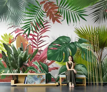 beibehang пользовательские Юго-Восточная Азия тропические растения в тропических лесах украшение гостиной ТВ фон обои покрытие спальни фреска