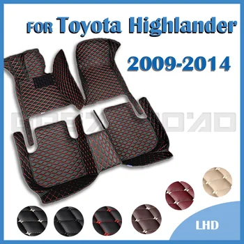 Автомобильные коврики для Toyota Highlander Seven Seats 2009 2010 2011 2012 2013 2014 Пользовательские автомобильные накладки для ног Аксессуары для интерьера