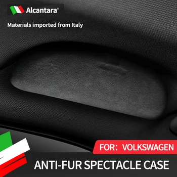 Автомобильный чехол для очков из алькантары и замши, коробка для хранения солнцезащитных очков, подходит для VW Lamando Touran L Tiguan L Talagon B8L Golf 7