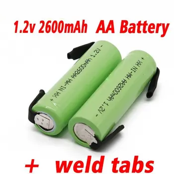 Аккумуляторная батарея AA 1.2V 2600mAh Ni MH, зеленая оболочка, электробритва Philips, зубная щетка со сварочным наконечником