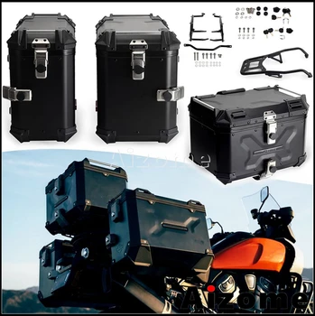 Алюминиевый багажник для мотоцикла, Кожаная Внутренняя подкладка, Боковая седельная сумка, задний чехол, Верхняя коробка багажника Для Harley Pan America 1250 2021 2022