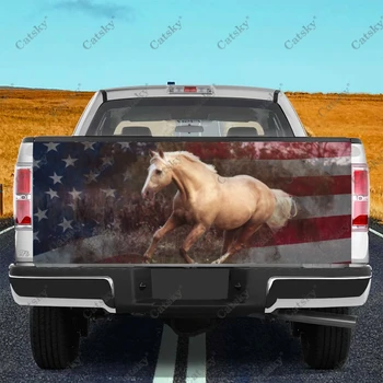 Американский Флаг и Наклейки для грузовиков с животными Наклейка на Заднюю дверь Грузовика, Наклейки на Бампер с Графикой для Легковых Грузовиков SUV
