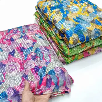 Африканская кружевная ткань 2023, Высококачественная французская вышивка, тюлевая кружевная ткань с пайетками для пошива вечерних платьев в нигерийском стиле