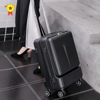 Багаж для малого бизнеса, открывающийся спереди, чтобы положить ноутбук, дорожный чемодан, Многофункциональный пароль, посадочные чемоданы, сумки-тележки