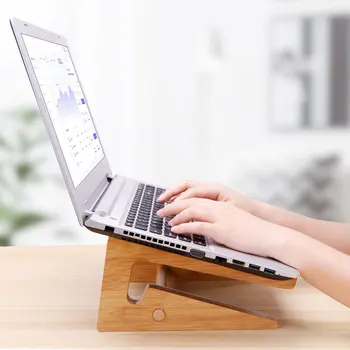 Бамбуковая подставка для ноутбука увеличенной высоты, держатель для ноутбука Macbook Air Pro Retina 13 15 дюймов, вертикальное крепление подставки