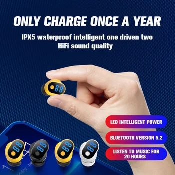 Беспроводные наушники с одним Ухом Bluetooth 5.2, Наушники без рук, Шумоподавляющие Стереогарнитуры С HD Микрофоном Для Телефонных Наушников