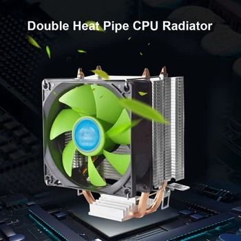 Вентилятор Охлаждения Корпуса настольного компьютера CPU Air Cooler с Зеленым Лопастным вентилятором для POLAR ICEFLOW AMD AM4 AM3 + AM3 FM2 LGA