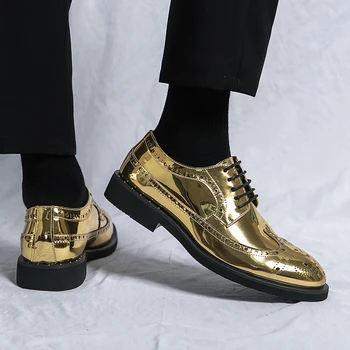 Весенне-осенняя Роскошная обувь, Мужские ботинки Naked с золотым блоком, Мужские винтажные ботинки 