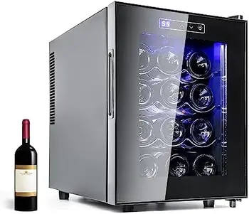 Винный холодильник для бутылок Маленький, тихий Холодильник для вина Отдельно стоящий с цифровым контролем температуры Мини-винный холодильник под