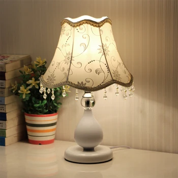 Винтажные хрустальные настольные лампы для прикроватной тумбочки в спальне Европейская прикроватная лампа для гостиной Классическая светодиодная настольная лампа E27 ЕС, США, Великобритания