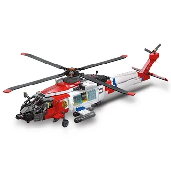 Военный АМЕРИКАНСКИЙ MH-60T Спасательный вертолетный блок DIY 1408 шт. Модель самолета Строительные Кирпичные игрушки Для мальчиков
