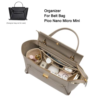 Вставка-Органайзер для кошелька Нестандартного размера, Войлочный вкладыш для сумки с карманом для телефона, Формирователь сумки-тоут, Для ремня Celinee Nano Micro Mini, 2 стиля