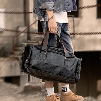 Высококачественная дорожная сумка из искусственной кожи для Мужчин, Большая вместительная сумка для тренажерного зала, Модная сумка через плечо, мужской багаж, спортивная сумка