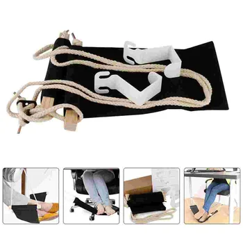 Гамак под столом Подставка для ног: Регулируемая подставка для стола Переносная подставка для ног под столом Гамак с крючками для ног в домашнем офисе