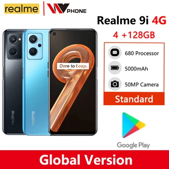 Глобальная версия realme 9i Snapdragon 680 6,6 ”Smartpnone 4 ГБ/6 ГБ + 128 ГБ 50-мегапиксельная Камера 5000 мАч Аккумулятор 33 Вт Зарядное Устройство Мобильный телефон