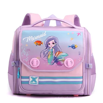 Девочка, принцесса, Русалка, мальчик, акула, Модные горизонтальные рюкзаки, Новый детский мультфильм, милые школьные сумки в британском стиле в детском саду