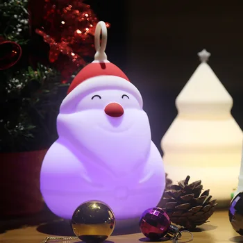 Декоративный ночник Санта-Клауса, Силиконовый Bluetooth-динамик, светильник для спальни, Перезаряжаемая настольная лампа для детей, Рождественский подарок