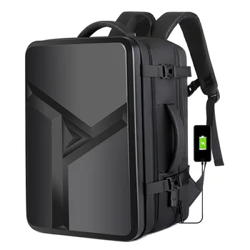 Деловой рюкзак для мужчин с жестким корпусом, USB-зарядка, сумка для ноутбука, Водонепроницаемый рюкзак, Большая вместительная студенческая сумка для путешествий на открытом воздухе