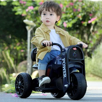 Детский Электрический мотоцикл от 1 до 6 лет, Детский Трехколесный велосипед с дистанционным управлением, Классная легкая музыка, Электрические игрушки, Мотоцикл