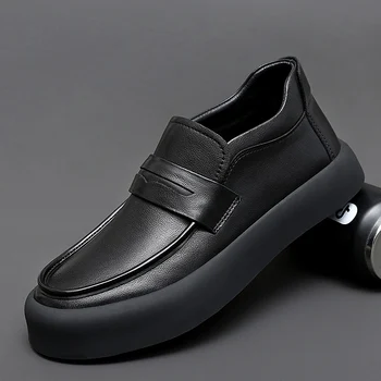 Дизайнерская обувь из натуральной кожи, Новинка 2023 года, итальянские мужские лоферы, Роскошная брендовая повседневная обувь для мужчин, Мокасины на плоской подошве для вождения