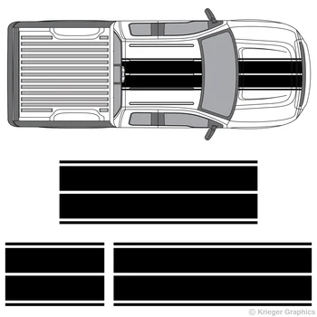 Для 1 комплекта 1 комплект Ford F-150 F-250 F-350 Двойные раллийные гоночные полосы виниловые наклейки в двойную полоску Для стайлинга автомобилей