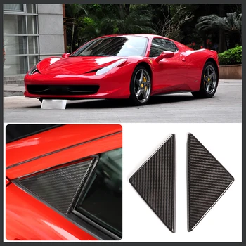 Для 2011-2016 Ferrari 458 настоящий карбоновый автомобильный стайлинг A-образная стойка окна треугольная крышка декоративные наклейки модифицированные аксессуары