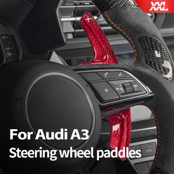 Для Audi A3 S3 8Y 2023 2022 2021 2020 Аксессуары Запчасти 2 шт. Черный автомобильный Рычаг переключения передач Удлинитель лопасти переключения передач Рулевого колеса
