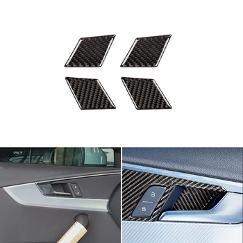 Для Audi A4 B9 A4L 2017 2018 Автомобильная Дверная ручка Из Углеродного Волокна, Панель для Дверной Чаши, Отделка Крышки