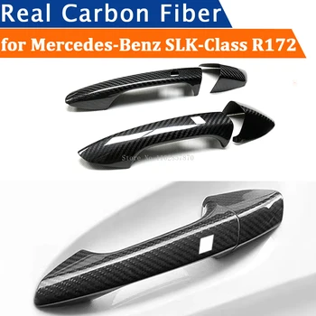 Для Mercedes-Benz SLK-Class R172 2011-2020 Автомобильные Аксессуары Из Настоящего Карбона Дверная Ручка Крышка Рамка Наклейка Внешняя Отделка Обвеса