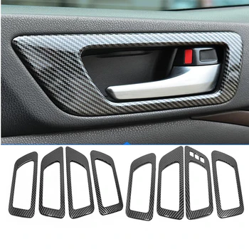 Для Toyota Highlander 2015-2019, Внутренняя дверная ручка из углеродного волокна, крышка Дверной чаши, отделка рамы, Аксессуары для интерьера