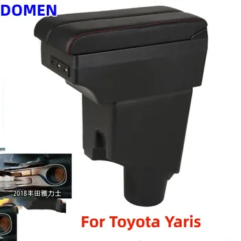 Для Toyota Yaris Подлокотник коробка Детали интерьера Центральное содержимое автомобиля С выдвижным отверстием для чашки Большое пространство Двухслойный USB ДОМЕН