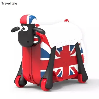 Дорожная сказка Для детей, Милая Мультяшная тележка-чемодан в форме овцы, на колесиках, Прочная Детская Ручная кладь, спиннер, багаж на колесиках