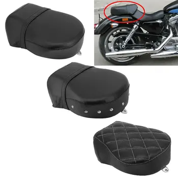 Задняя подушка пассажирского сиденья мотоцикла, черная подушка, кожаный чехол, аксессуары для Harley Sportster XL 883 1200 2004-2015