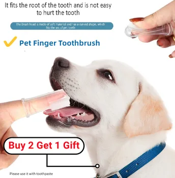 Зубная щетка для собак Зубная щетка для домашних животных Игрушки для собак Защита окружающей среды Силиконовые Собаки Кошки Чистят зубы Зоотовары Зубные щетки