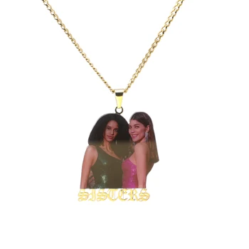 Изготовленное на заказ Ожерелье с именем на Память, Семейный подарок, 18-каратное позолоченное Ожерелье с портретным именем