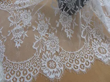 Изящные белые кружевные шали с цветочным рисунком, кружевная свадебная накидка, отделка из кружевной ткани, 3 ярда