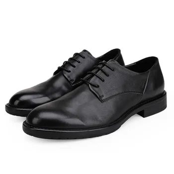 Итальянские мужские модельные туфли Класса Люкс из натуральной кожи, Модная Осенняя Высококачественная Элегантная Черная Свадебная Повседневная деловая обувь для мужчин