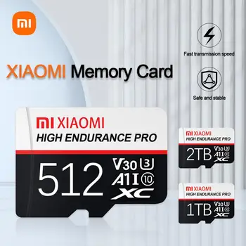 Карта памяти XIAOMI 2 ТБ Micro A1 V30 Pro SD/TF Карта 1 ТБ Высокоскоростная 512 ГБ 100 МБ/С. Карта памяти для хранения данных Телефона/Камеры
