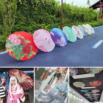Китайский классический зонт из промасленной бумаги, зонт для праздничного фестиваля, Ресторан, подвесной декор, Зонтик, реквизит для сценического представления