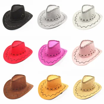 Ковбойская шляпа в западном стиле, рыцарская шляпа, мужская и женская солнцезащитная шляпа с большими краями, уличная розовая ковбойская шляпа, туристическая шляпа с большими полями, солнцезащитная шляпа
