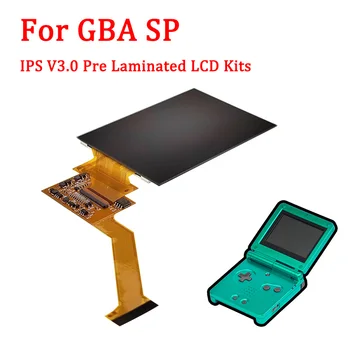 Комплекты для замены ЖКэкрана IPS V3 для GBA SP IPSжкэкран с подсветкой, предварительно ламинированный ЖК-дисплей высокой яркости, комплекты для GBASP
