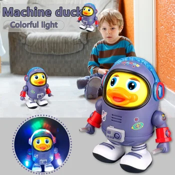 Космическая Уточка, Танцующая Игрушка с легкой музыкой, Электрическая игрушка, развивающие игрушки, Рождественские подарки для мальчиков и девочек