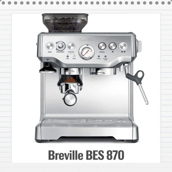 Кофемашина Breville Bes870 Espresso Полуавтоматическая кофеварка для домашнего и коммерческого использования с функцией измельчения зерен 220-240 В