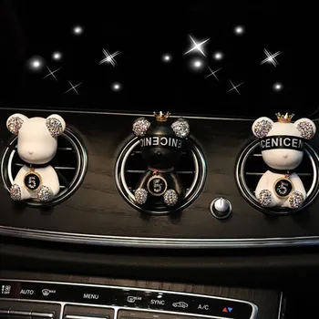 Креативная корона с бриллиантом милый медведь автомобиль насилие медведь аромат духов клип воздуховыпуск аромат украшения автомобиля освежитель воздуха