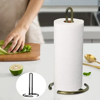 Креативный кухонный держатель для салфеток из кованого железа, прочный вертикальный стеллаж для хранения рулонной бумаги на рабочем столе в ванной комнате