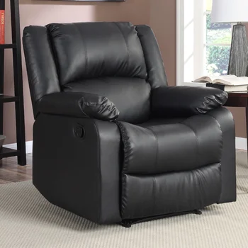 Кресло с откидной спинкой Relax-a-Lounger Warren Standard с ручным управлением, черная искусственная кожа