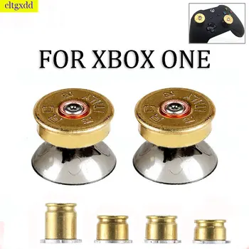 Крышка для кнопки с золотой пулей и 9 мм латунная кнопка ABXY Mod Kit для контроллера Microsoft Xbox One S