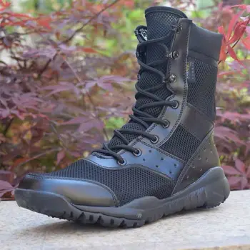 Летние армейские ботинки Для мужчин и женщин, для тренировок по скалолазанию, Легкие водонепроницаемые тактические ботинки, Походная армейская обувь с дышащей сеткой