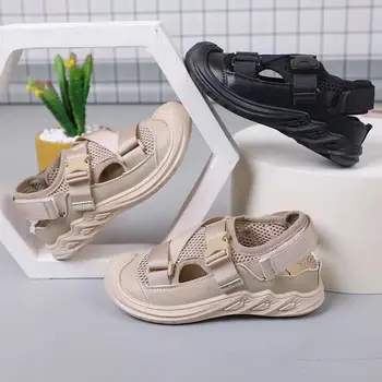Летние новые сандалии Baotou для мальчиков, детская повседневная обувь из сетчатого материала 2023, нескользящая пляжная обувь для мальчиков